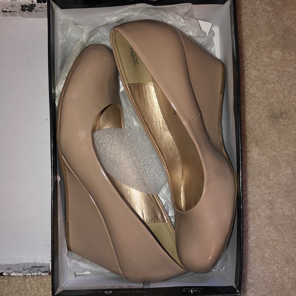 Nude wedge heels